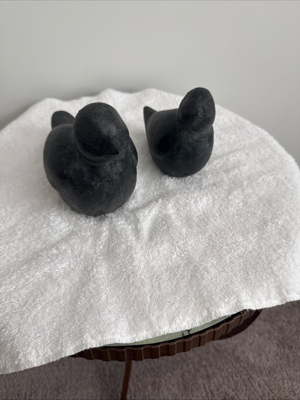 2 Black Ceramic Bird Figurine Home Decor Modern Animal Statues Art